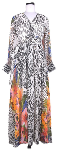 ANIMAL BORDER - Sheer Maxi Dress
