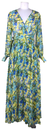 AQUA FLORA -  Sheer Maxi Dress