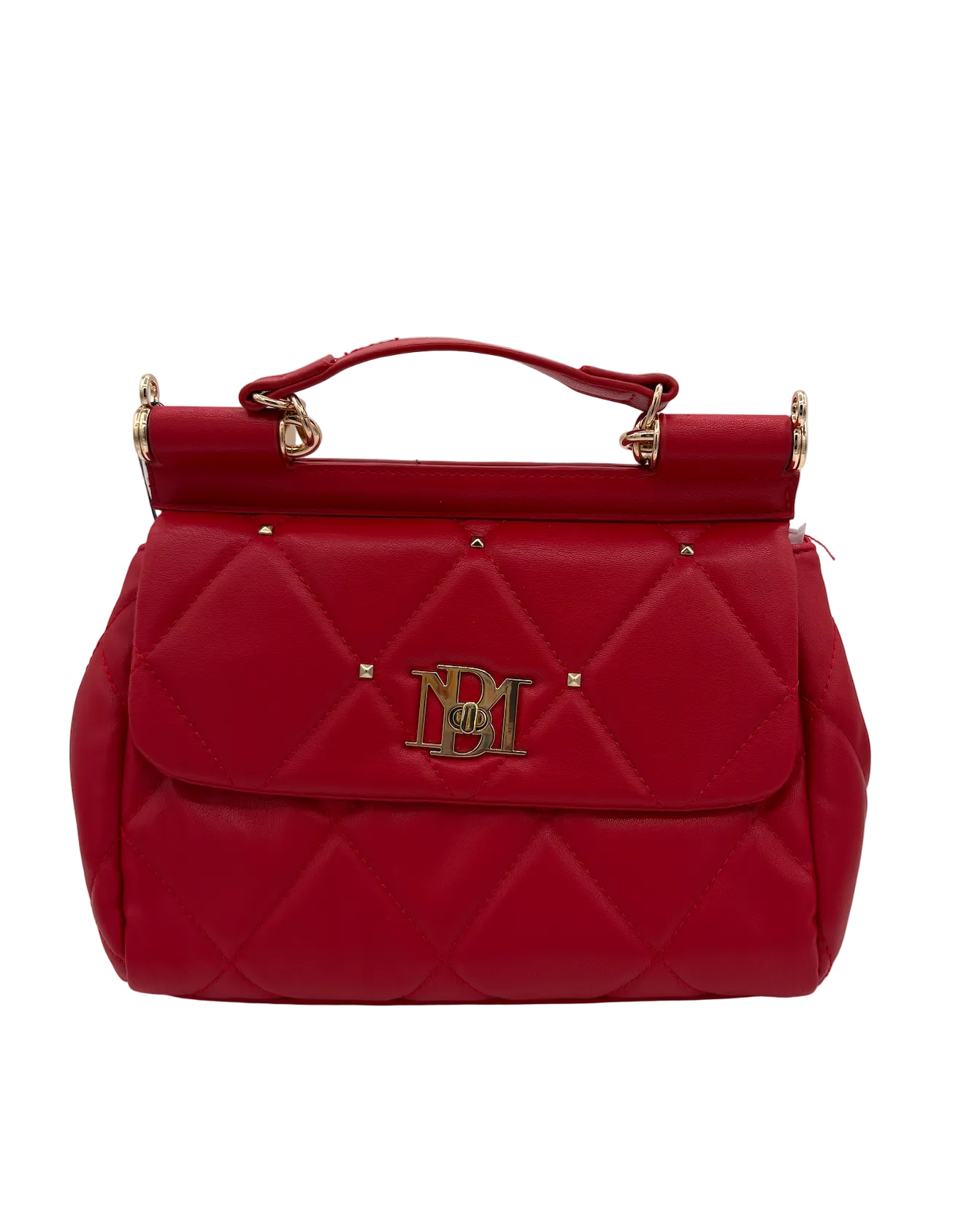 BADGLEY MISCHKA RED WITH GOLD CLUTCH BAG