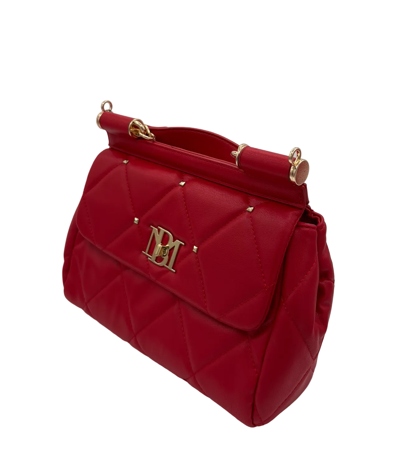BADGLEY MISCHKA RED WITH GOLD CLUTCH BAG