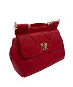 BADGLEY MISCHKA RED WITH GOLD CLUTCH BAG