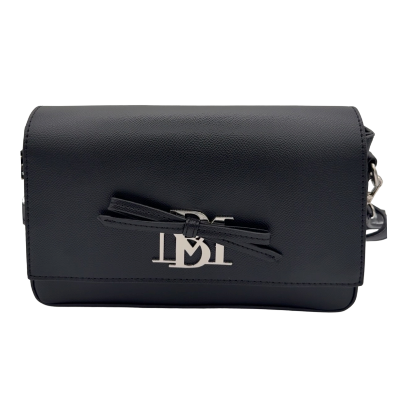 BADGLEY MISCHKA BLACK BOW MESSENGER BAG