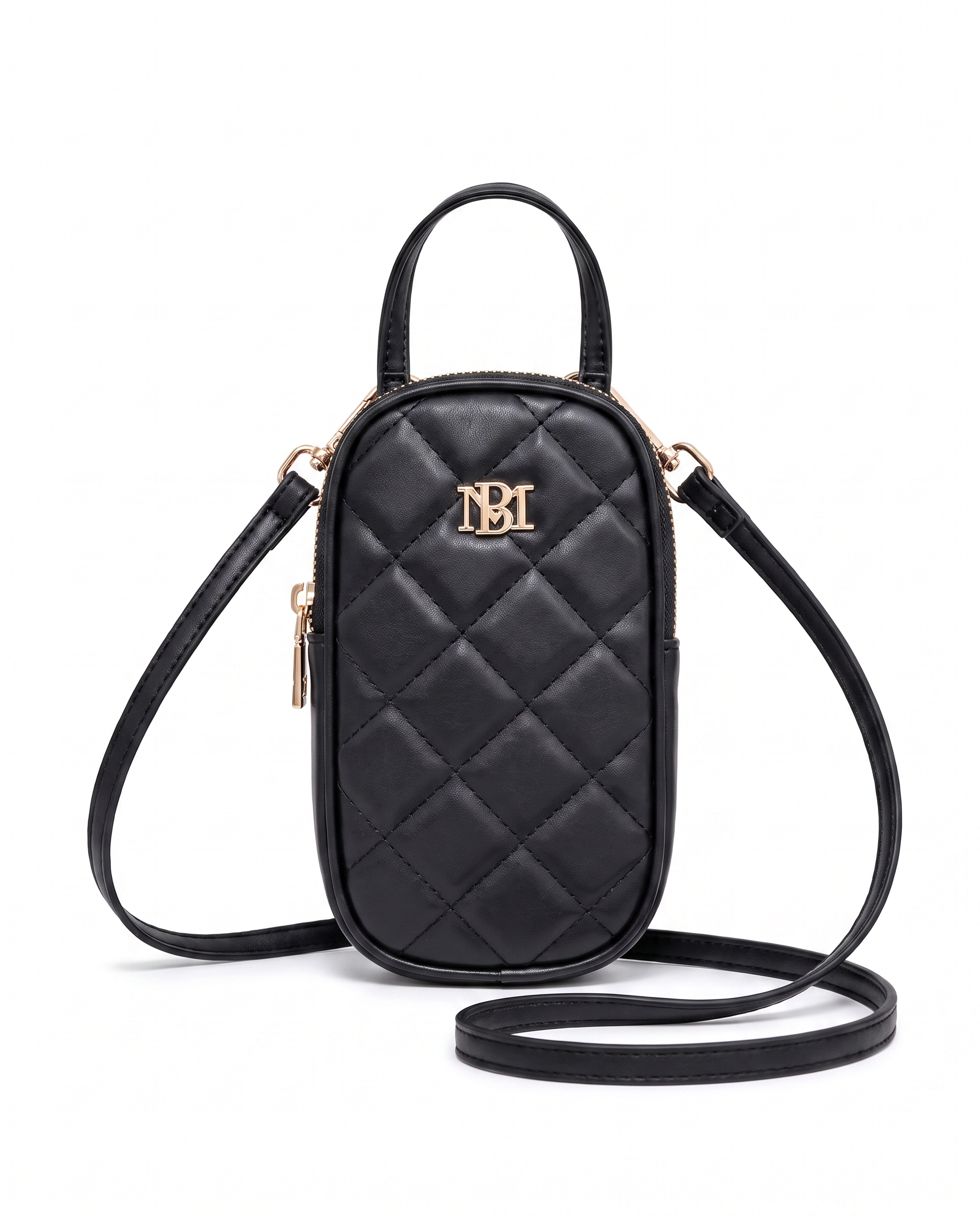 BADGLEY MISCHKA BLACK PHONE CASE CROSSBODY