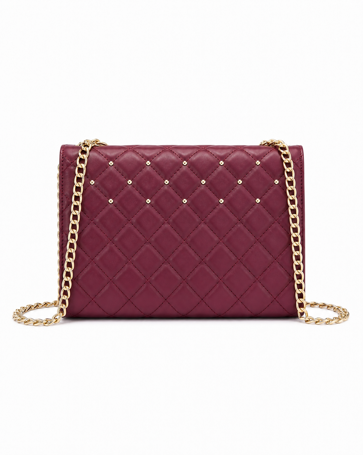Badgley Mischka Quilted and Studded Crossbody Bag with Thin Strap