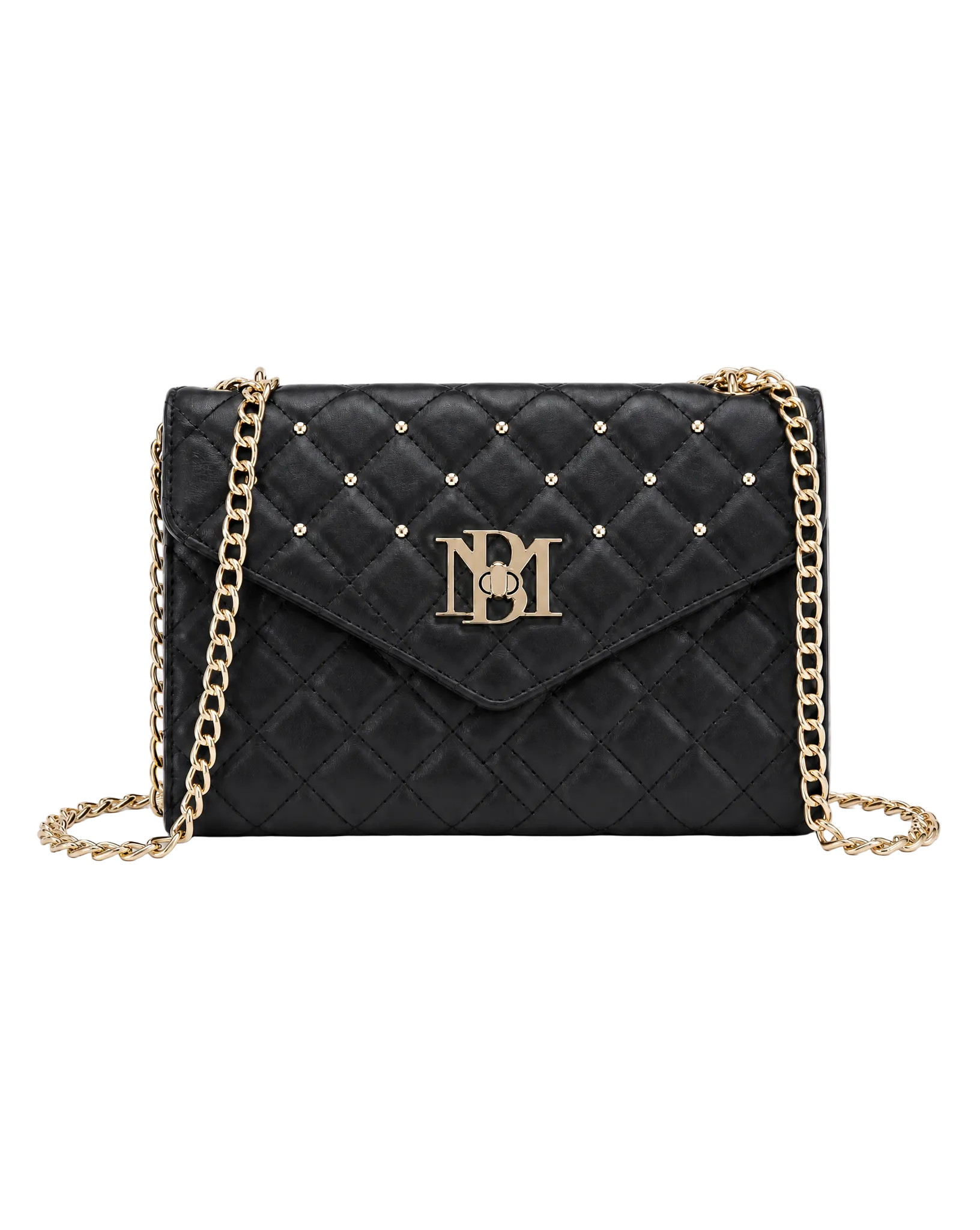 Badgley Mischka Quilted and Studded Crossbody Bag with Thin Strap