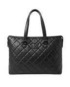 Badgley Mischka Quilted Tote Bag with Crossbody Strap