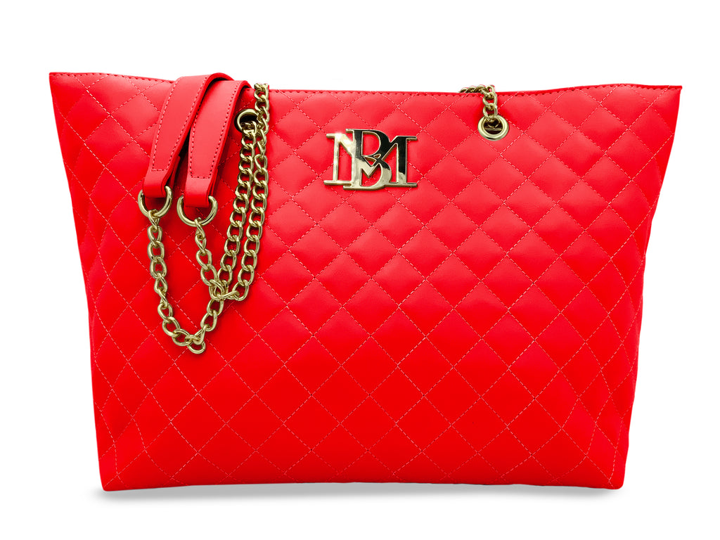 Badgley Mischka Large Quilted Tote Bag