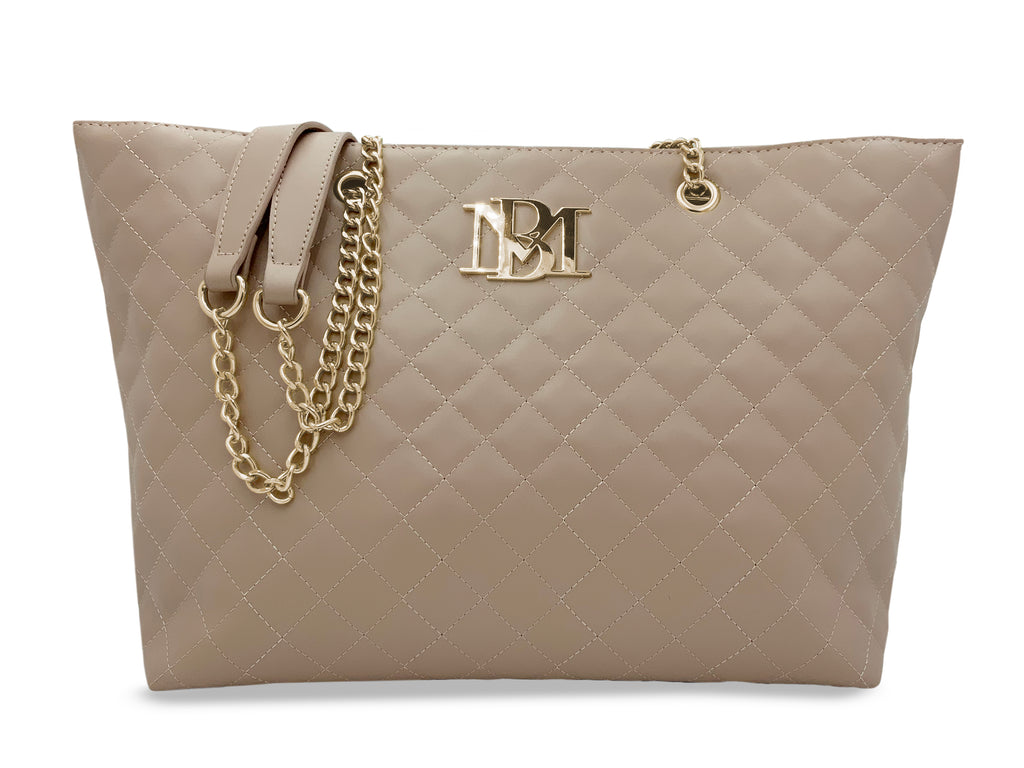 Badgley Mischka Large Quilted Tote Bag