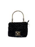 BADGLEY MISCHKA SEQUIN HAND BAG METAL HANDLE