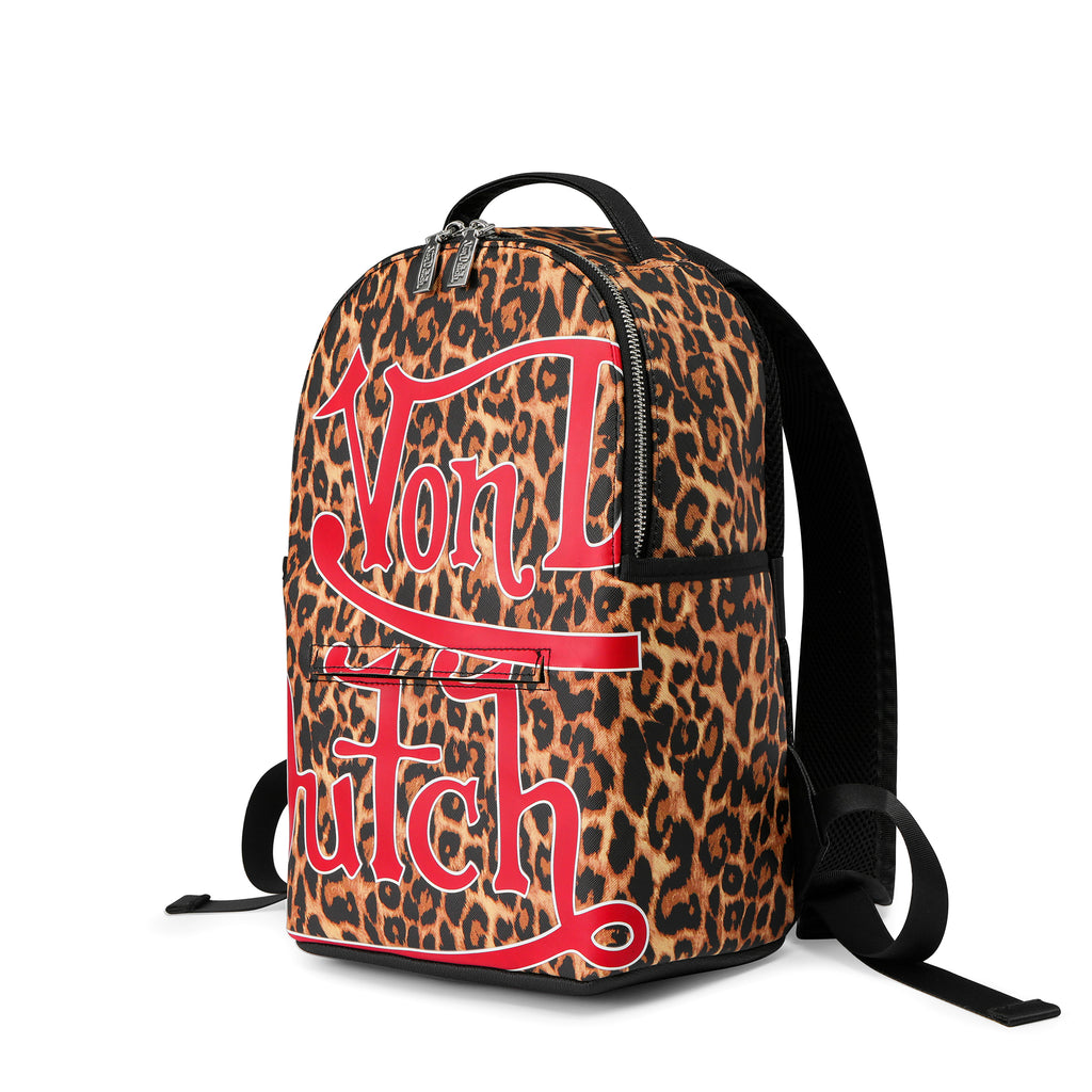 VON DUTCH SMALL LEOPARD PRINT BACKPACK