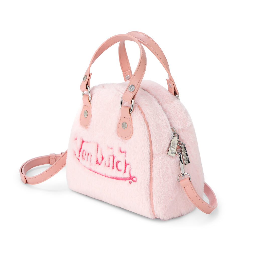 VON DUTCH PINK FURRY BOWLING BAG