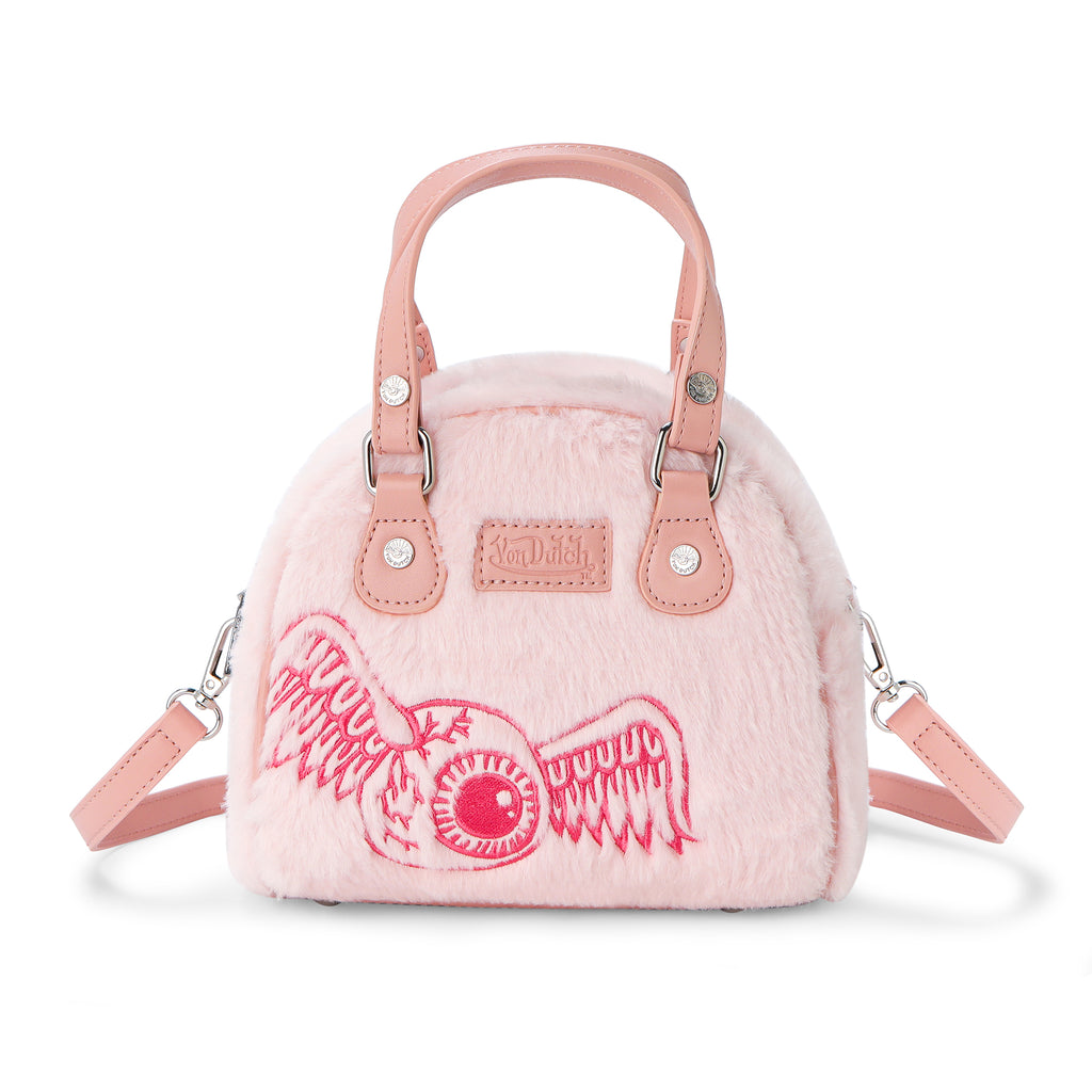 VON DUTCH PINK FURRY BOWLING BAG