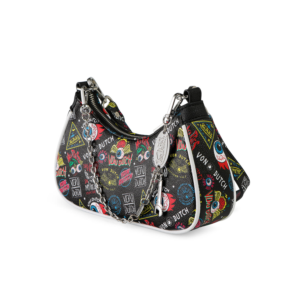 VON DUTCH BLACK JAX SHOULDER BAG