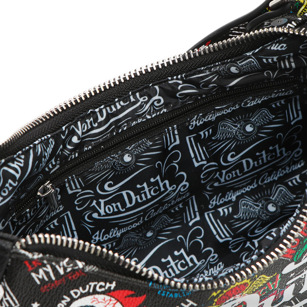 VON DUTCH BLACK JAX SHOULDER BAG