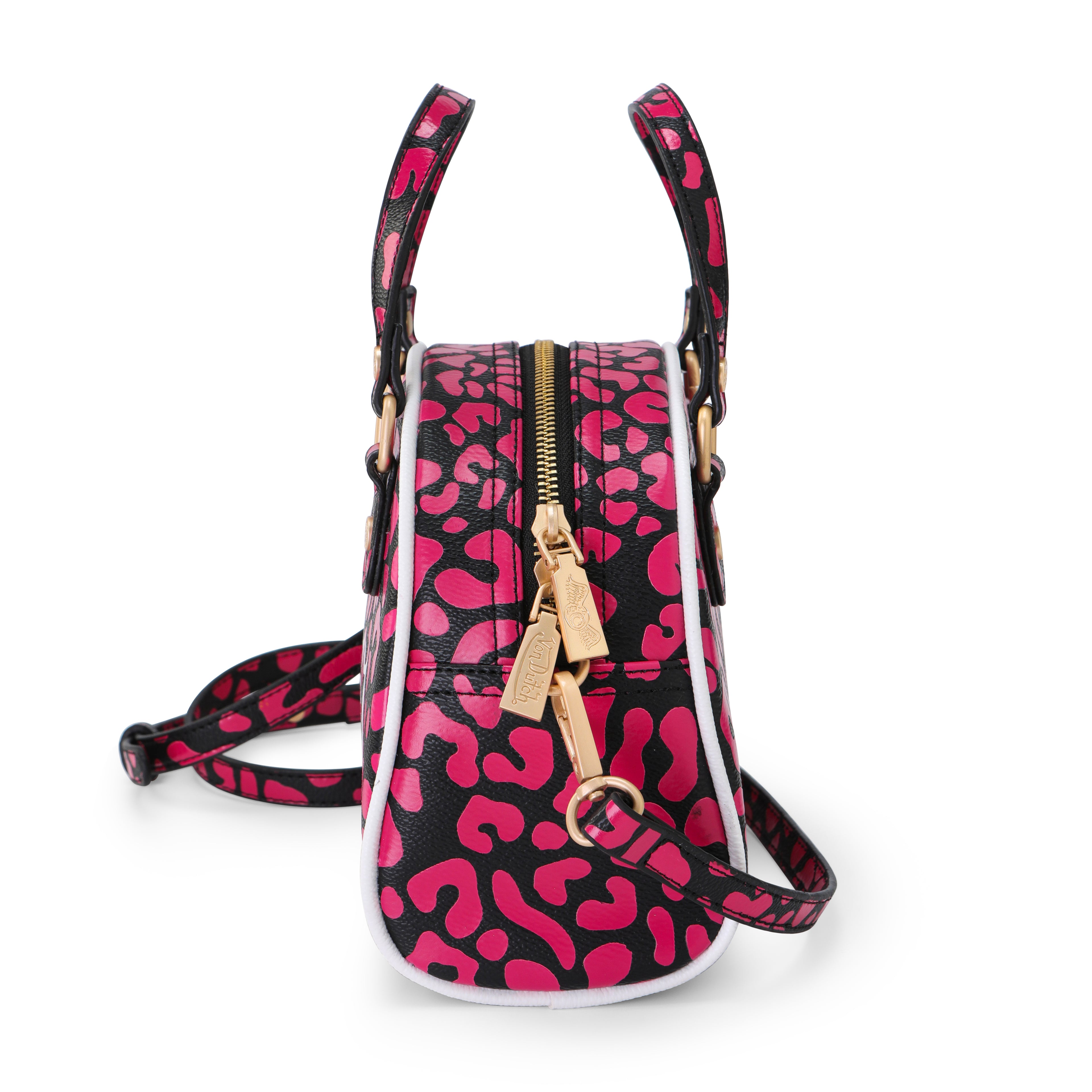 VON DUTCH HOT PINK CHEETAH BOWLING BAG