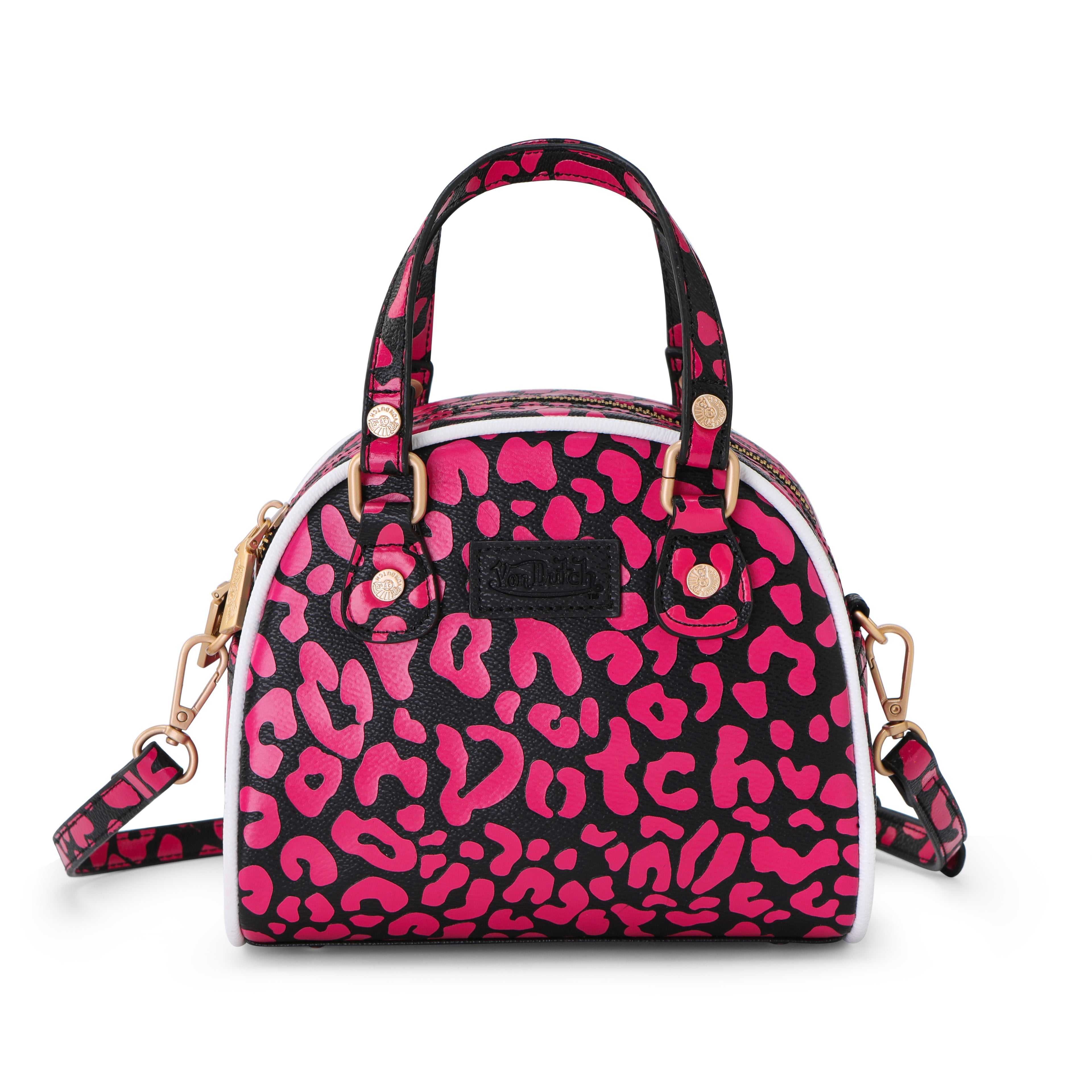 VON DUTCH HOT PINK CHEETAH BOWLING BAG