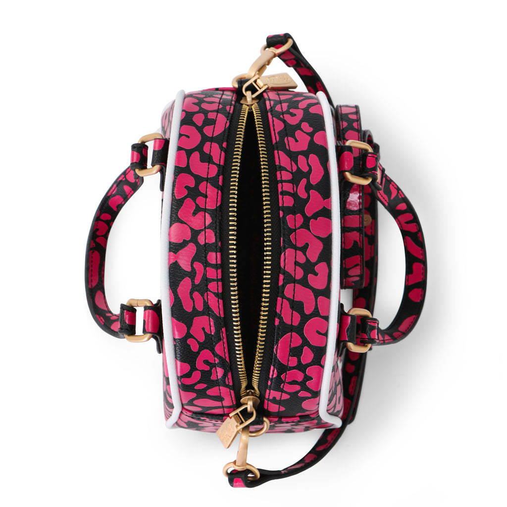 VON DUTCH HOT PINK CHEETAH BOWLING BAG