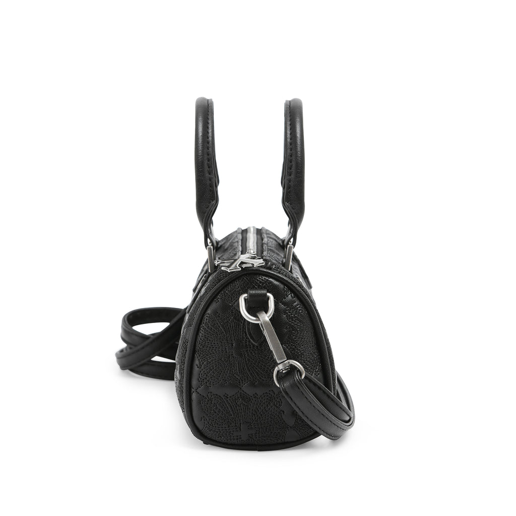Embroidered Chopper Hanna Bag - Black