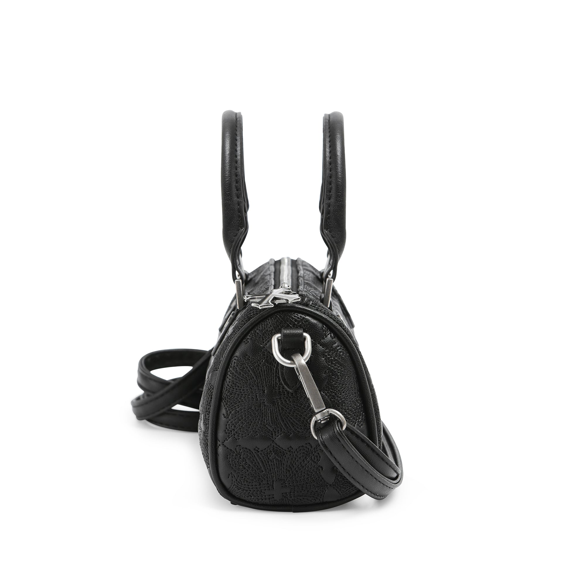 Embroidered Chopper Hanna Bag - Black