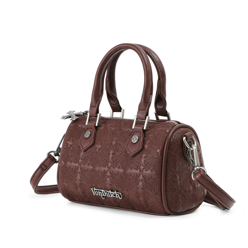 Embroidered Chopper Hanna Bag - Brown