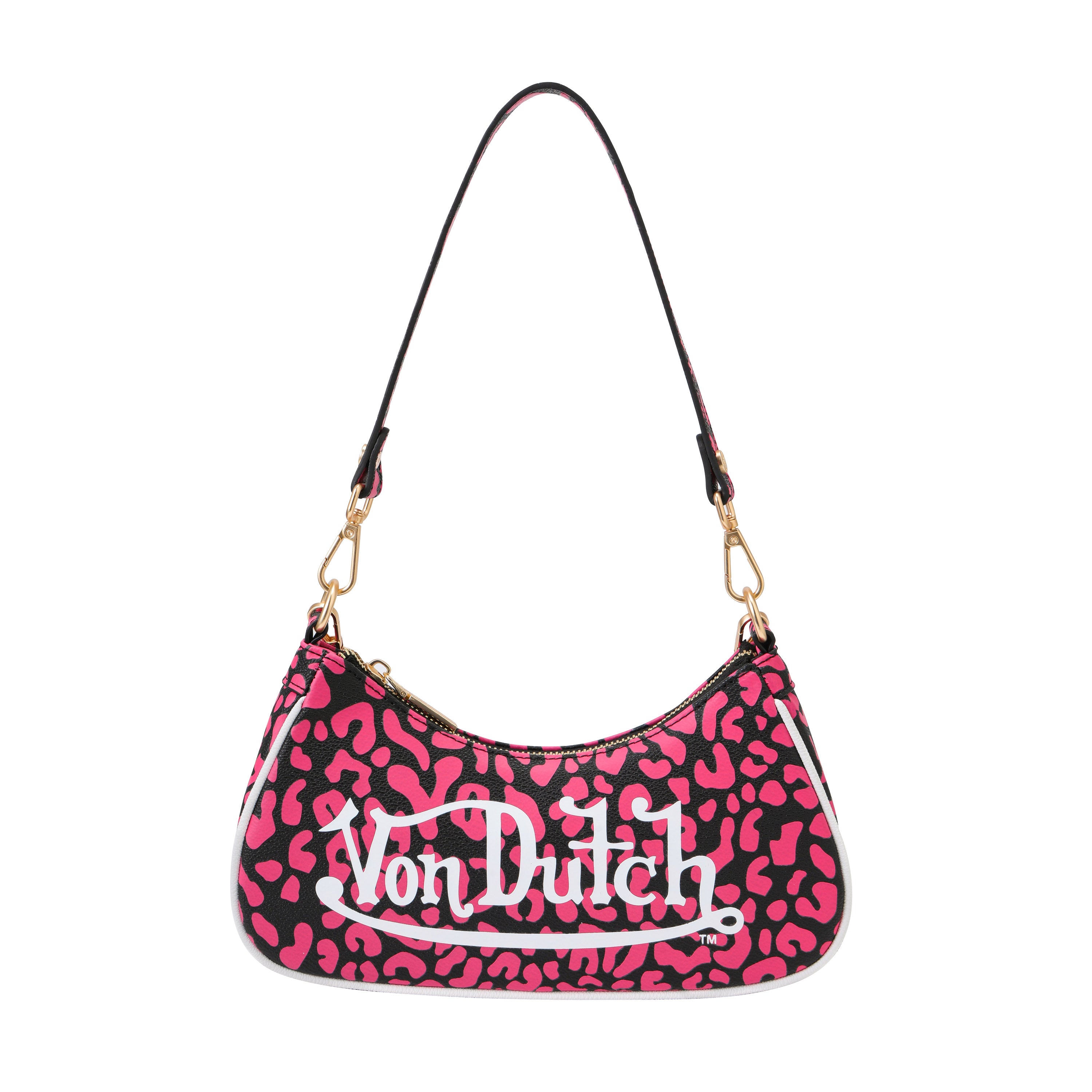 VON DUTCH HOT PINK CHEETAH SHOULDER BAG