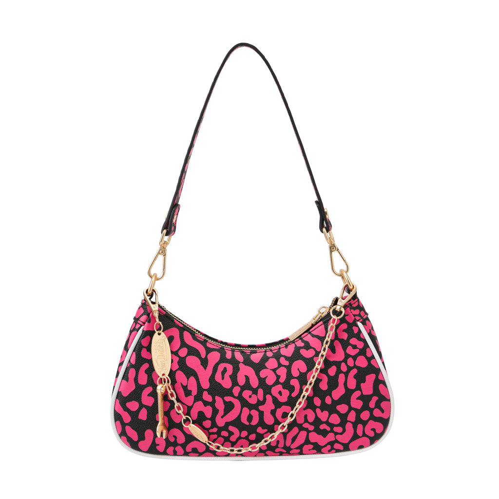 VON DUTCH HOT PINK CHEETAH SHOULDER BAG
