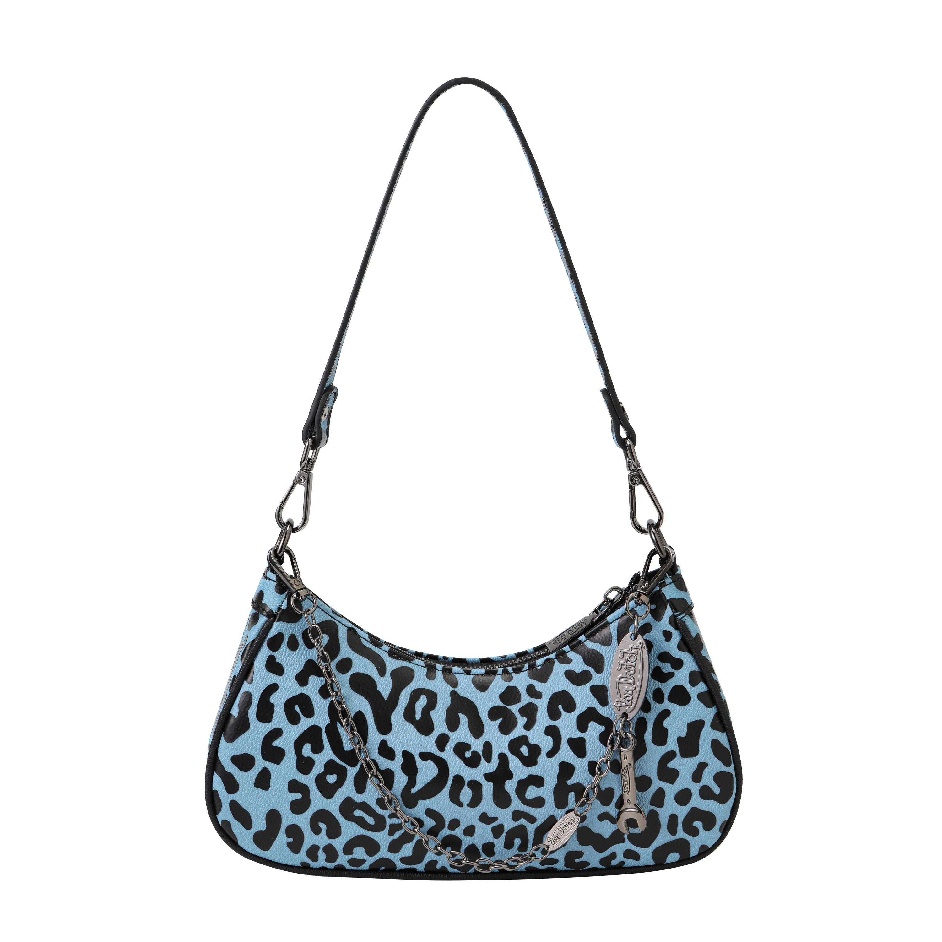 VON DUTCH BLUEBERRY CHEETAH SHOULDER BAG