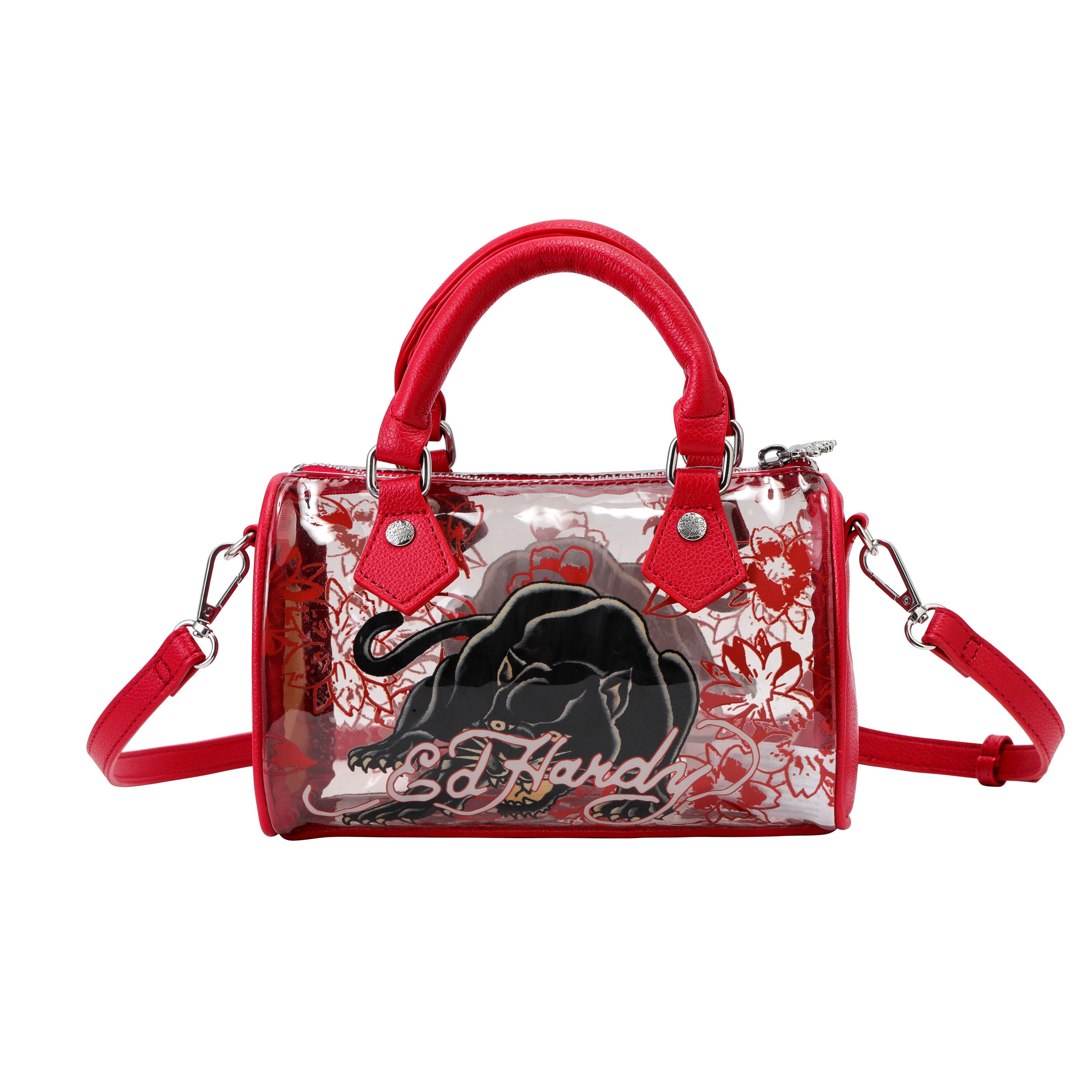 ED HARDY RED/GREY HANDBAG