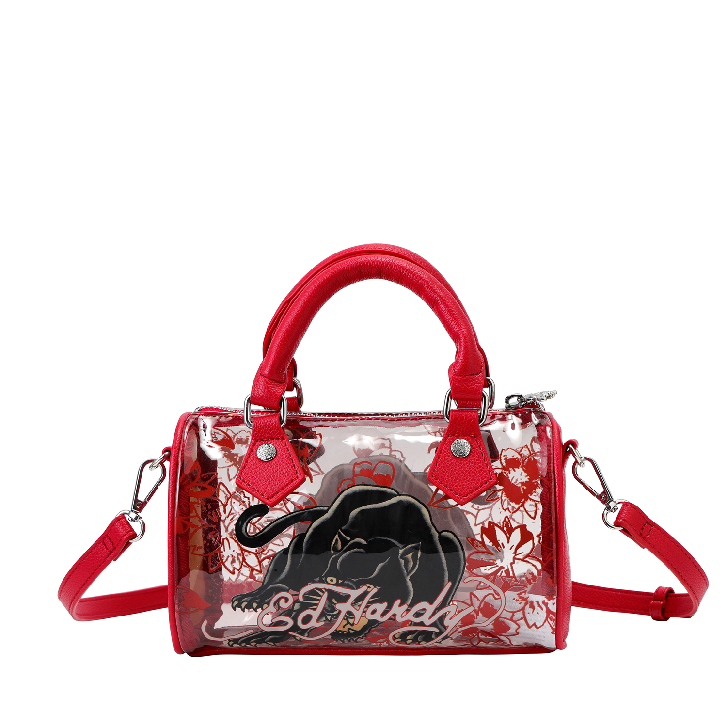 ED HARDY RED/GREY HANDBAG