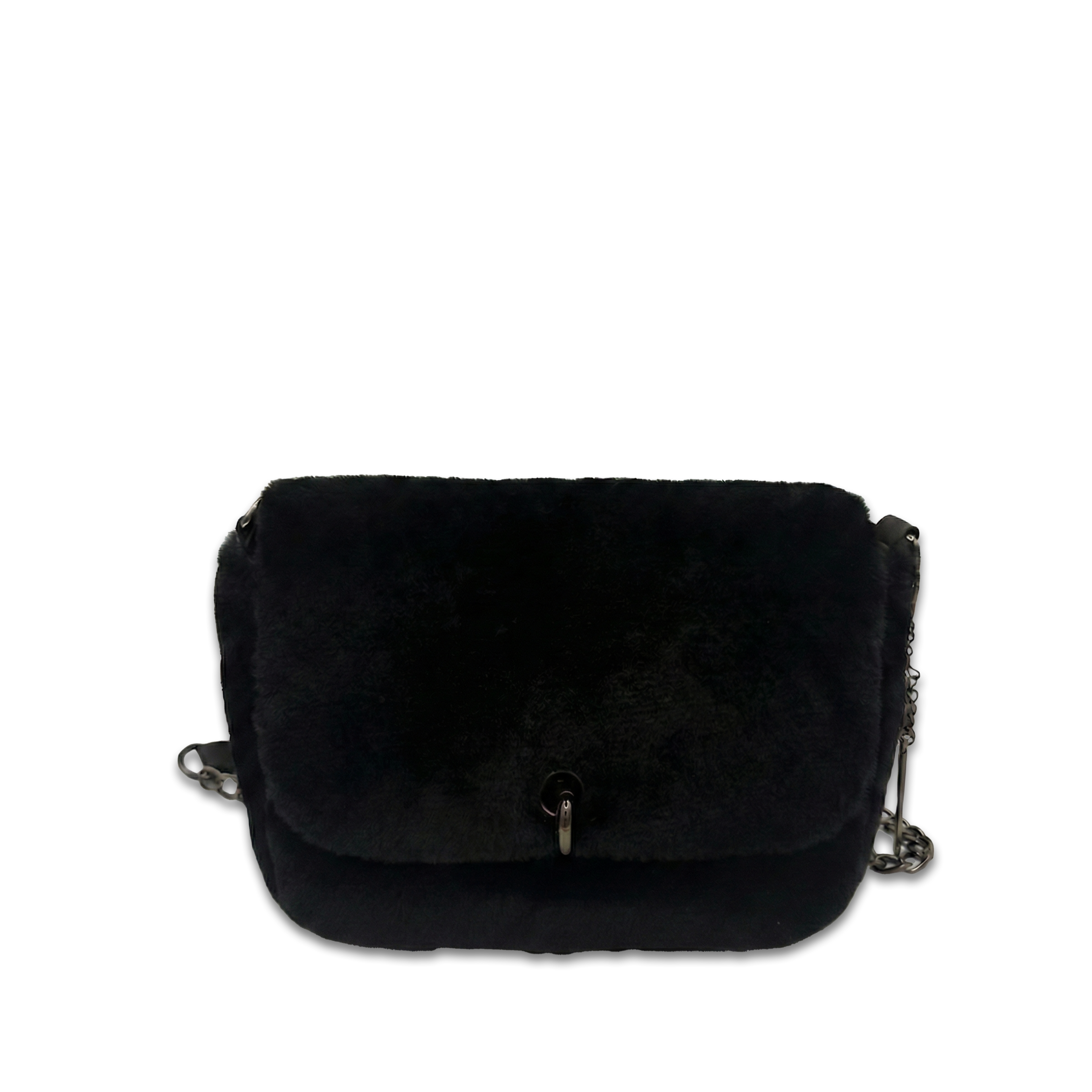Gilda Noir Velvet Chain Crossbody Bag