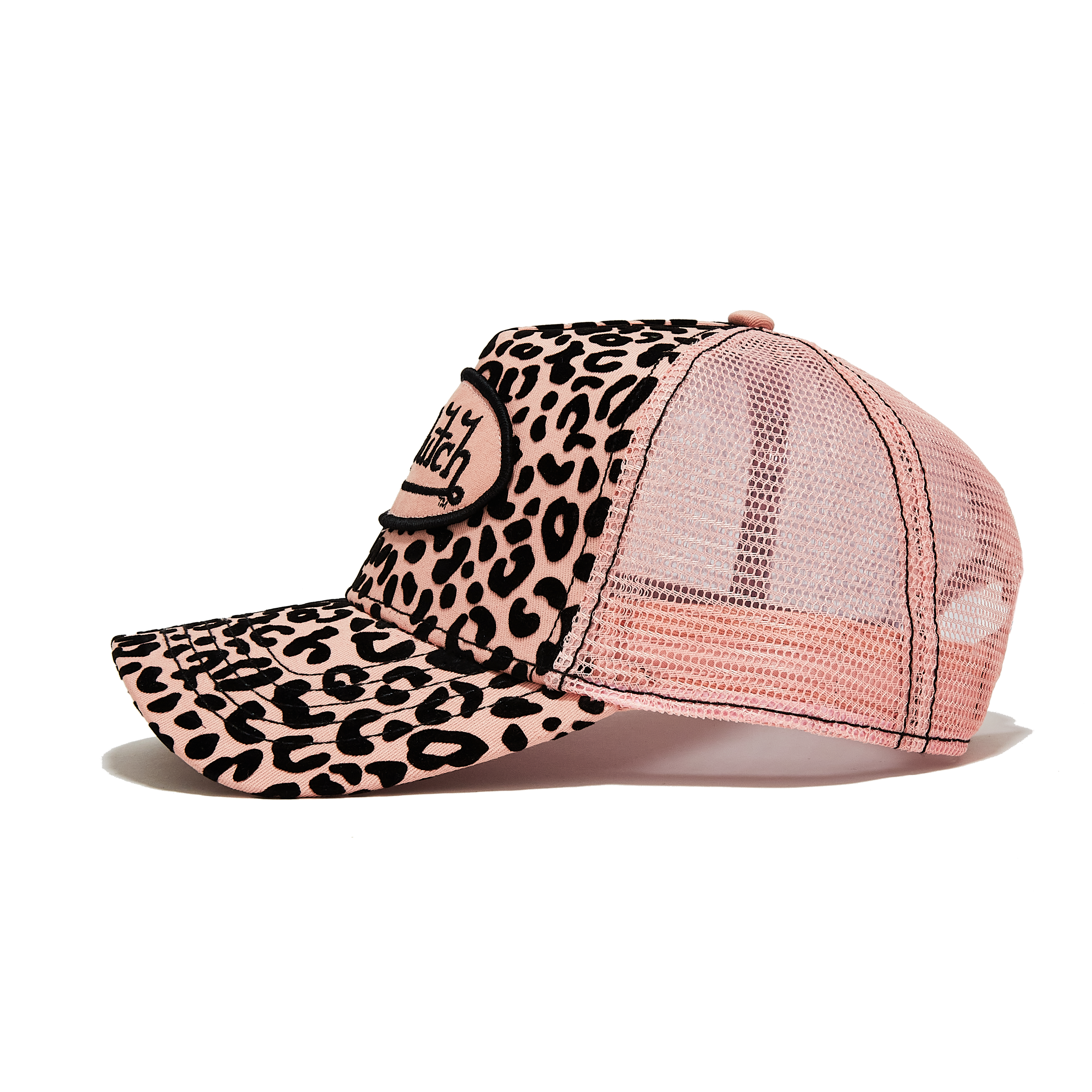 VON DUTCH PINK CHEETAH VELVET TRUCKER HAT