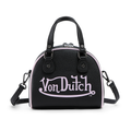 VON DUTCH TWO TONE BLACK AND PINK BOWLING BAG