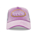 VON DUTCH PURPLE REVERSE LOGO VELVET TRUCKER HAT