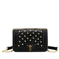 VALENTINO ORLANDI BLACK QUILTED AND STUDDED CROSSBODY