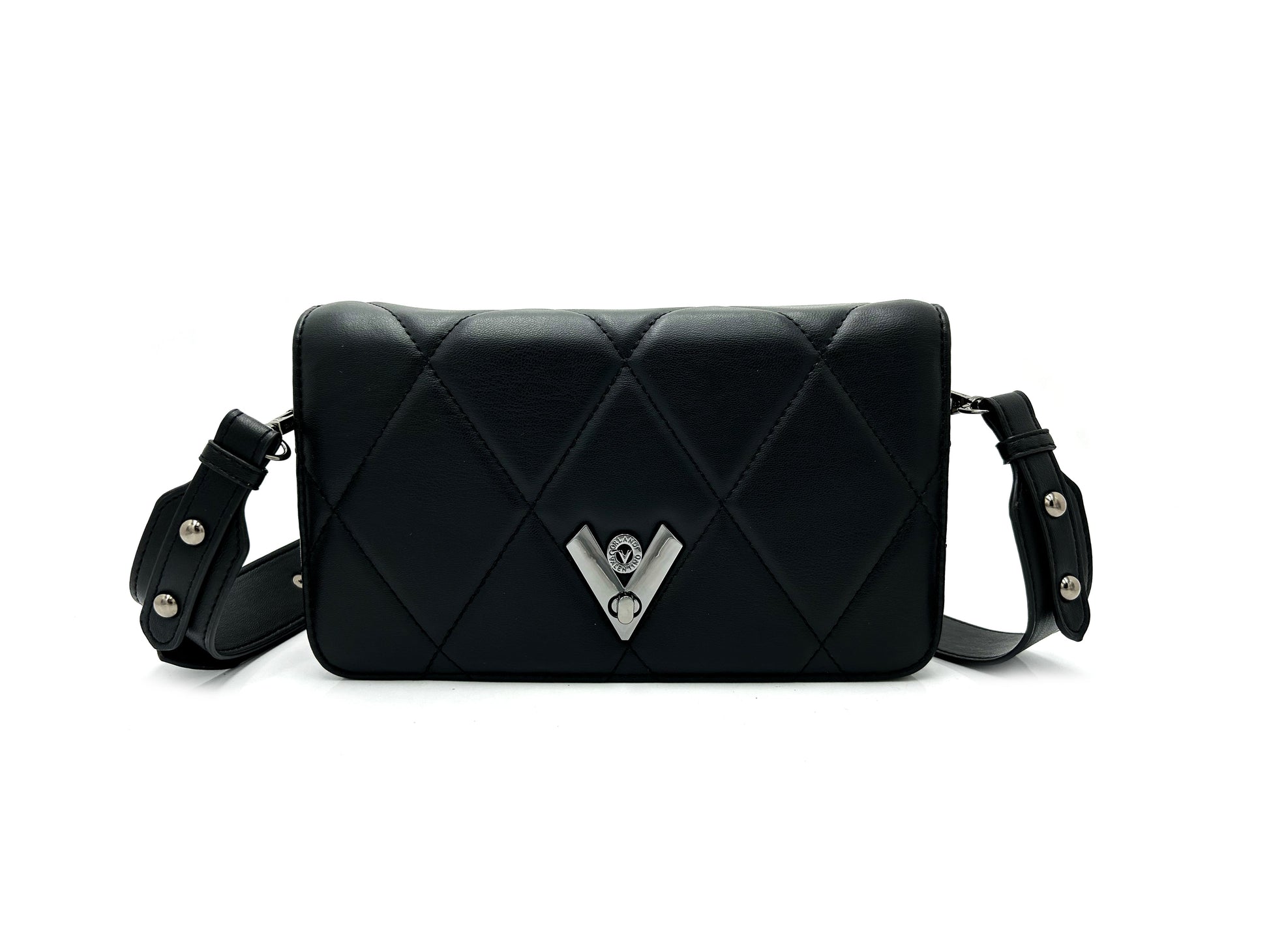 Valentino Orlandi Midsize  "V" Hardware Crossbody Bag