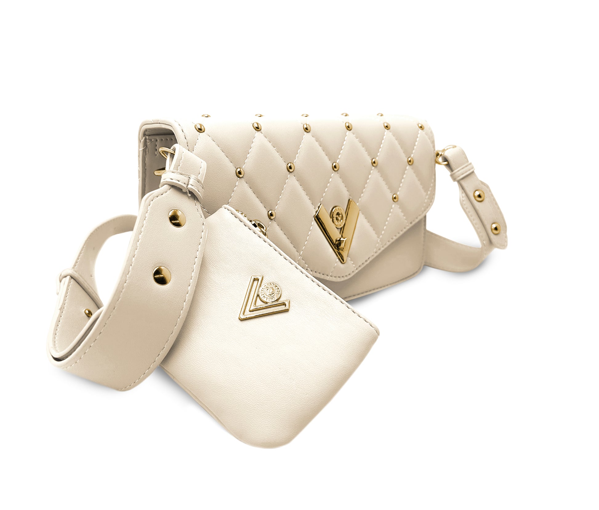 Valentino Orlandi Gold Metal Studded Crossbody