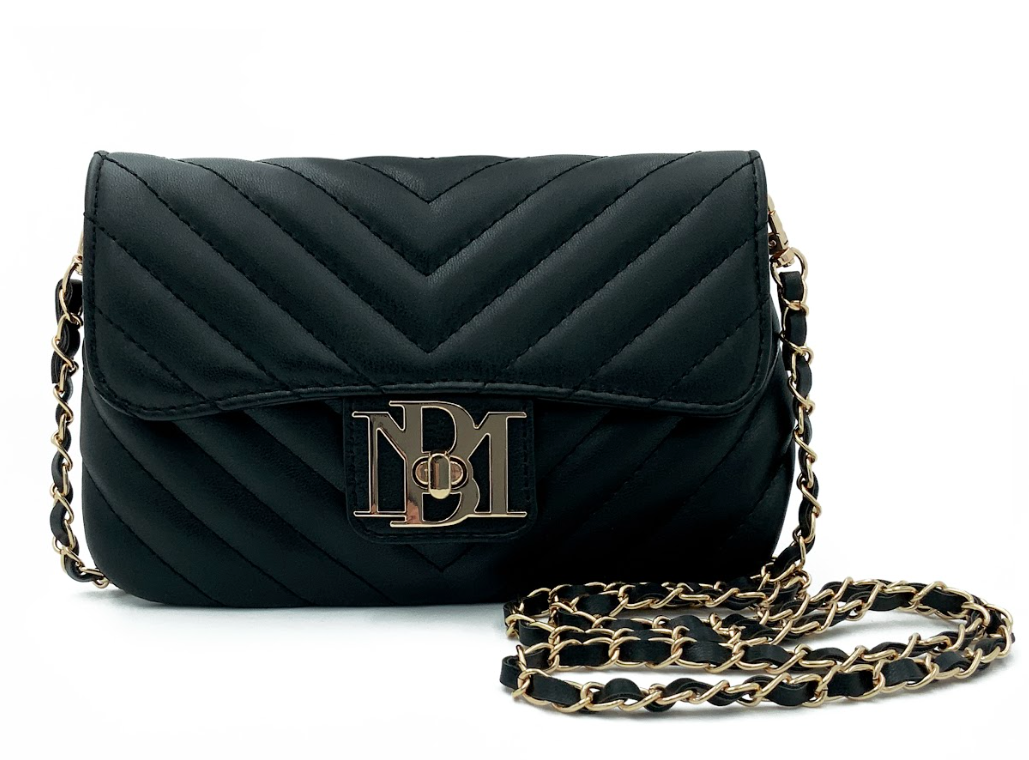 Badgley Mischka Quilted and Studded Crossbody Bag with Thin Strap