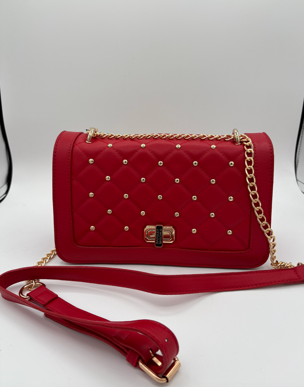 Badgely Mischka Quilted and Studded Crossbody