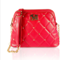 BADGLEY MISCHKA RED QUILTED AND STUDDED CROSSBODY BAG