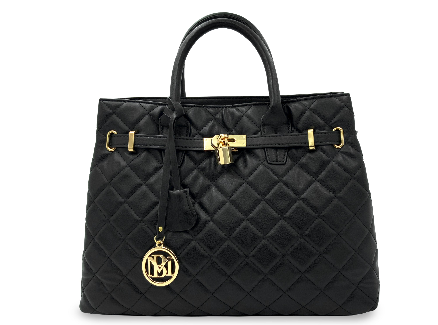 Badgley Mischka Large Quilted Tote with Front Lock