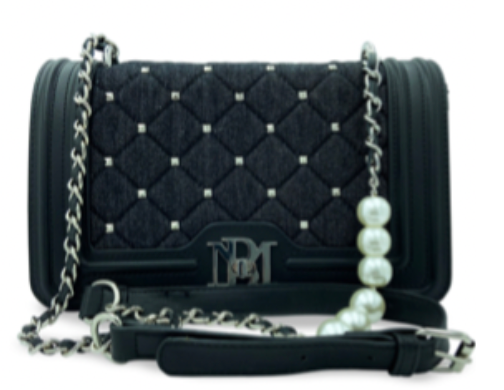 Badgley Mischka Quilted Denim Crossbody Bag