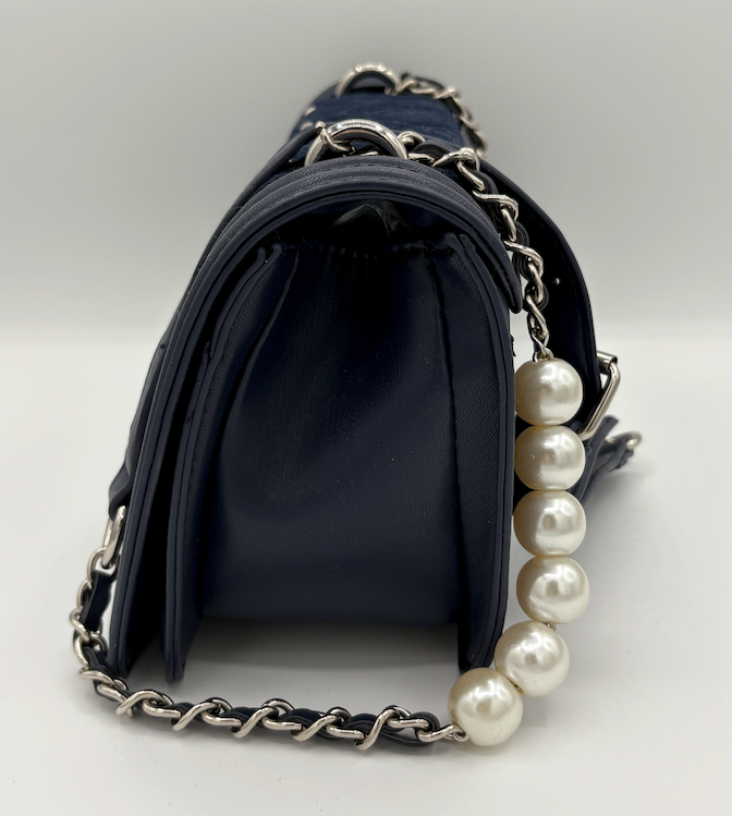 Badgley Mischka Quilted Denim Crossbody Bag