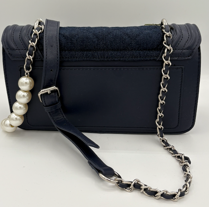 Badgley Mischka Quilted Denim Crossbody Bag