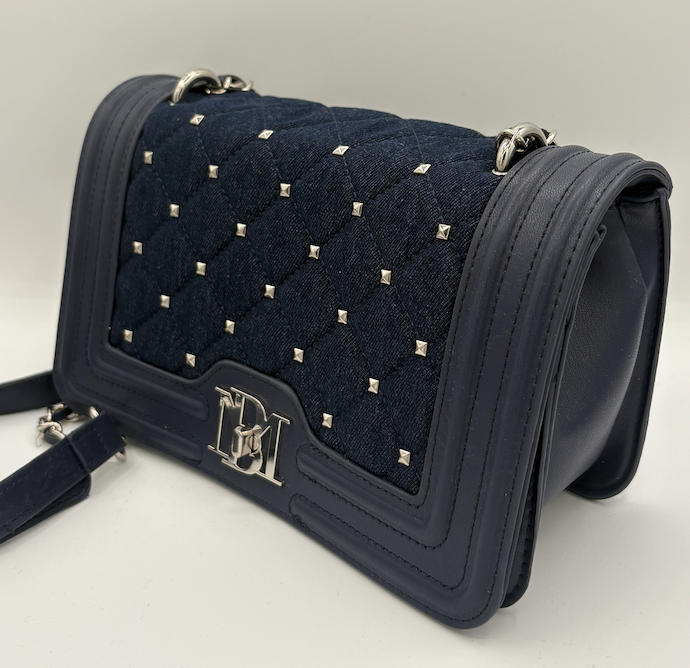 Badgley Mischka Quilted Denim Crossbody Bag