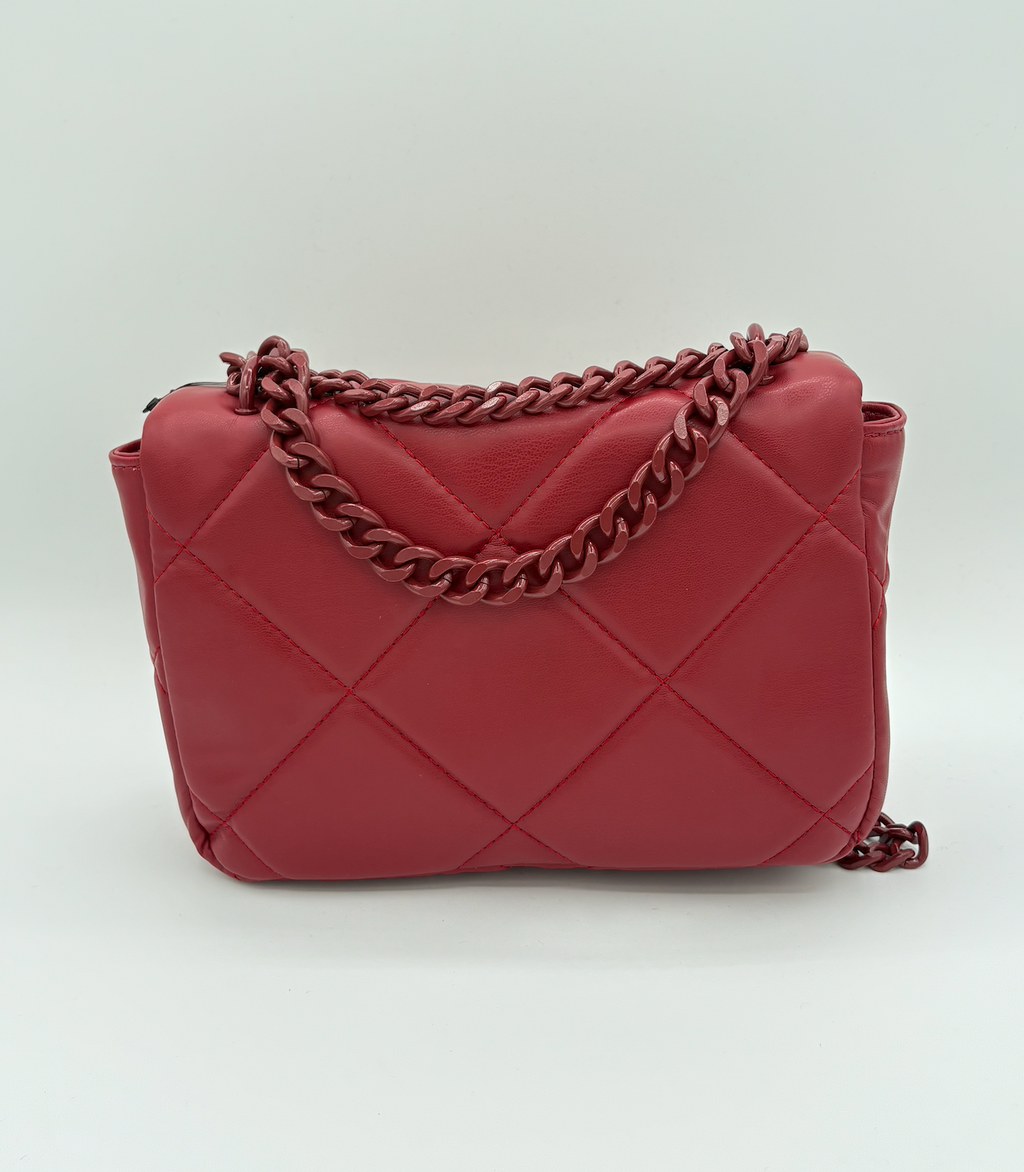Badgley Mischka Small Red Quilted Bag