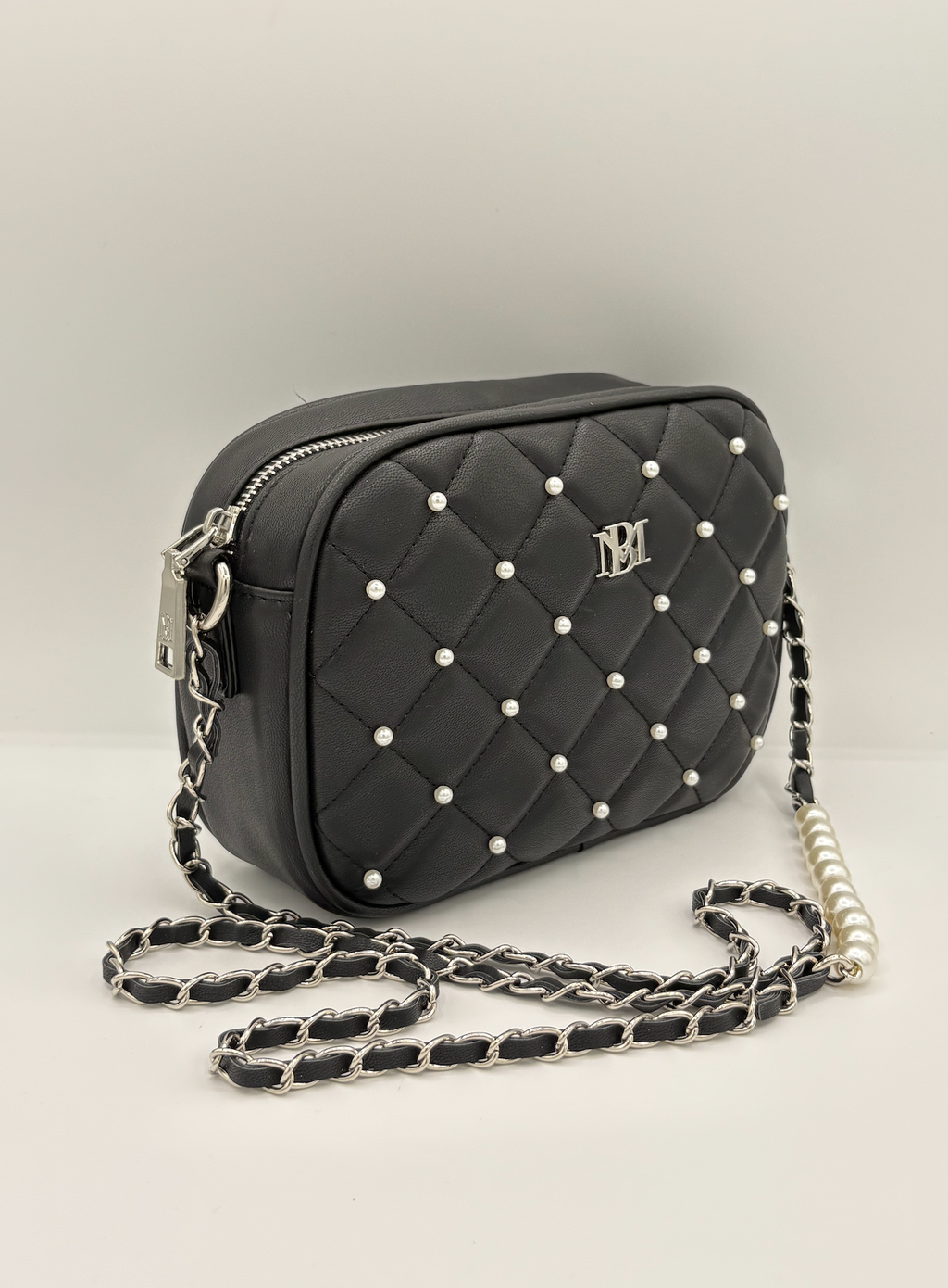 Badgley Mischka Quilted Pearl Mini Purse