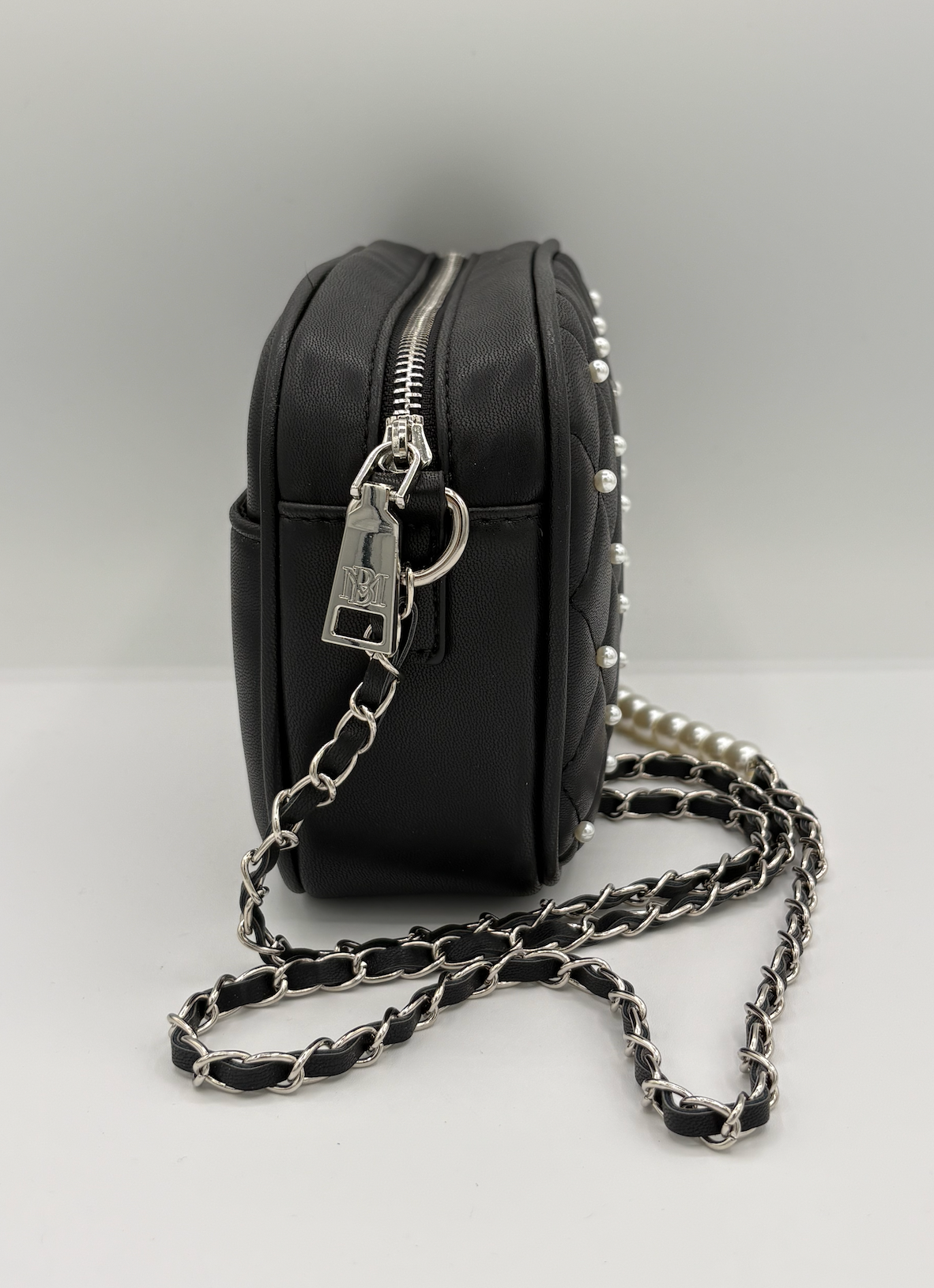 Badgley Mischka Quilted Pearl Mini Purse