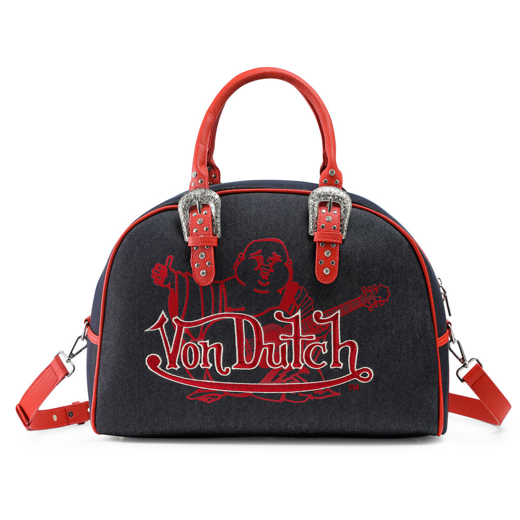 Von Dutch x True Religion Black Denim Duffle Bag