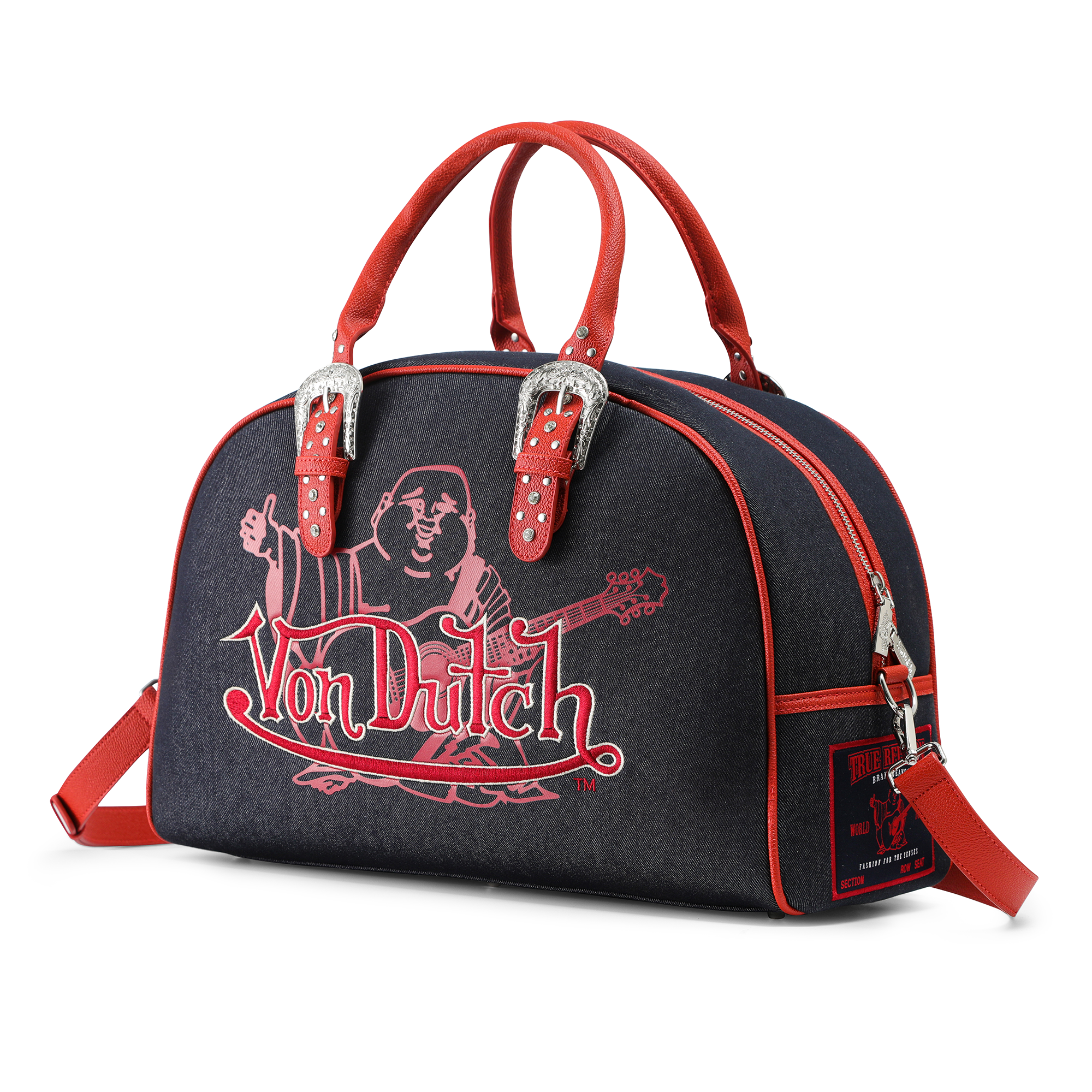 Von Dutch x True Religion Black Denim Duffle Bag