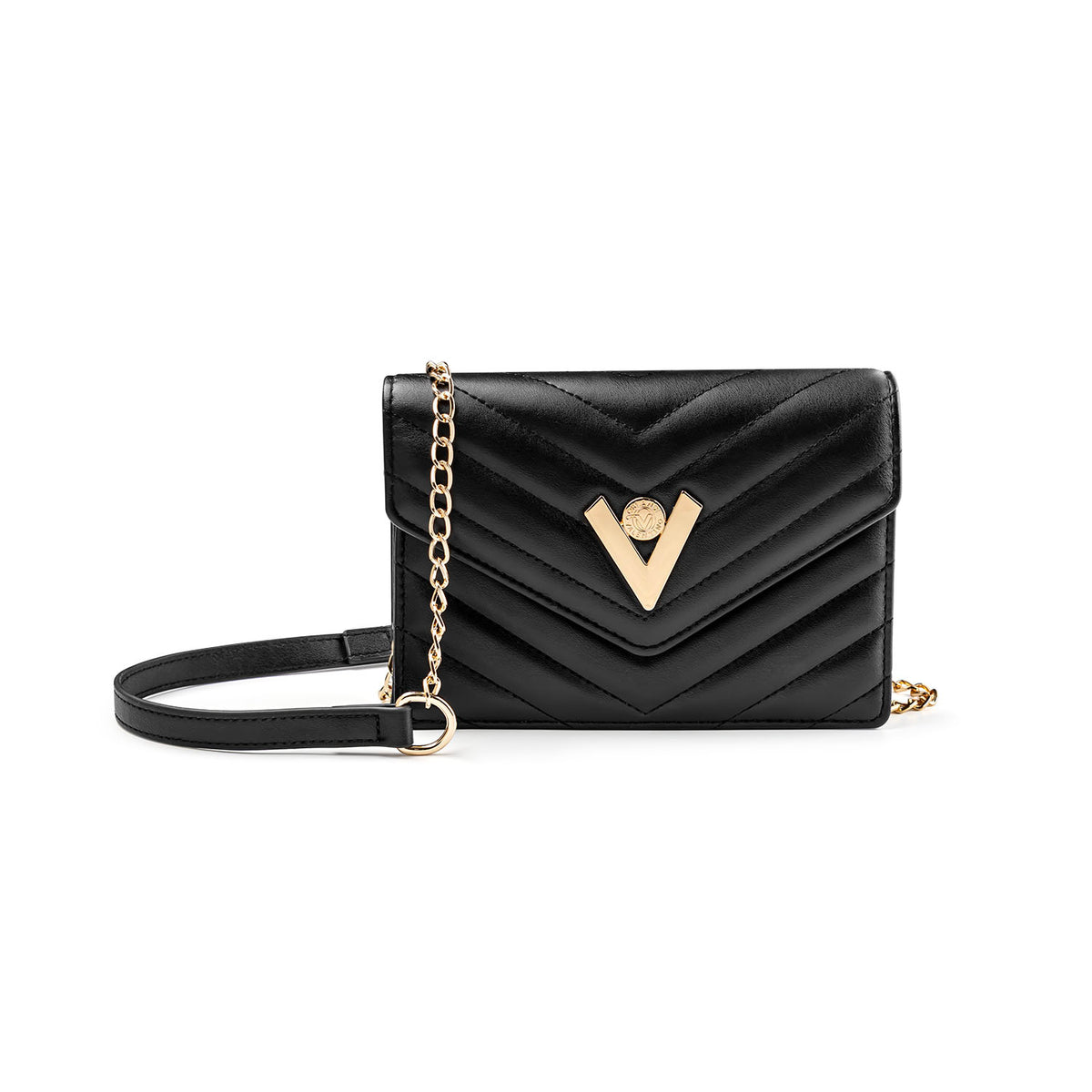Valentino Orlandi V-Quilted Crossbody Bag